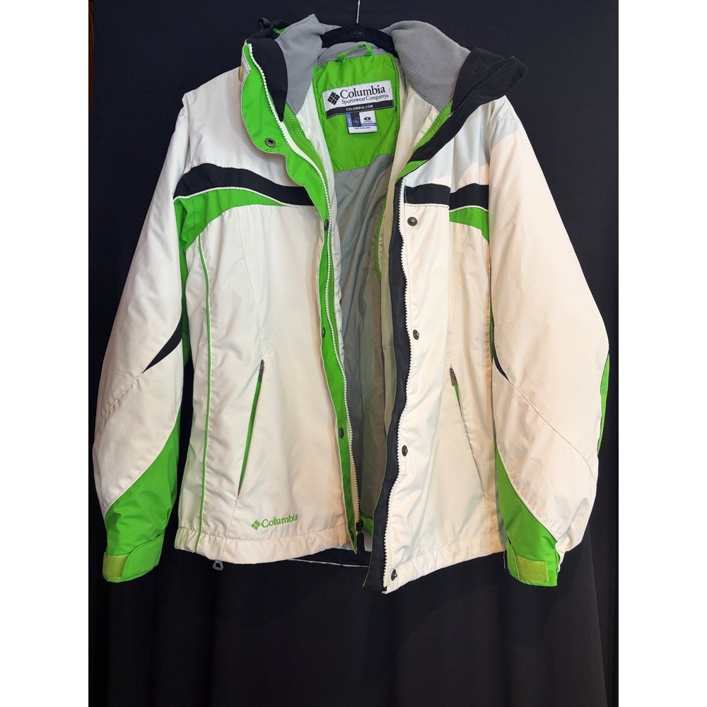Women's Columbia Omni-Tech White & Green Jacket Size S